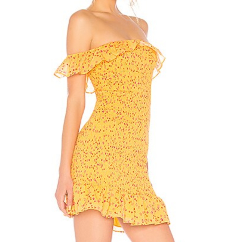 Lovers & Friends Cendall Dress Golden Rod Ditsy